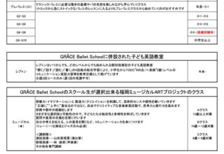 クラスのご案内及びお月謝に関して（リトミック）